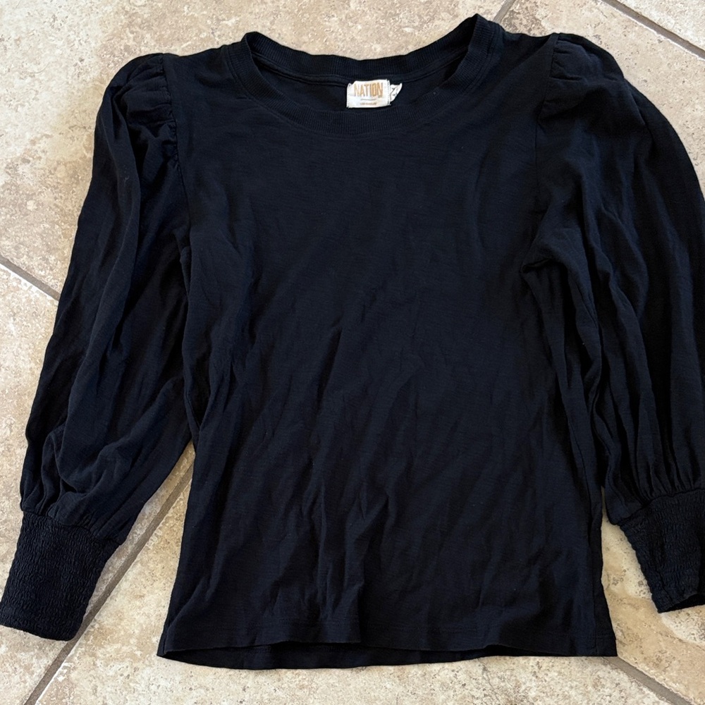 Nation LTD black long sleeve top size M